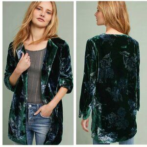 NWOT Anthropologie Velvet Car Coat